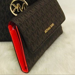 Michael Kors Jet Set Travel Large Trifold 35F8GTVF3B Mandarin